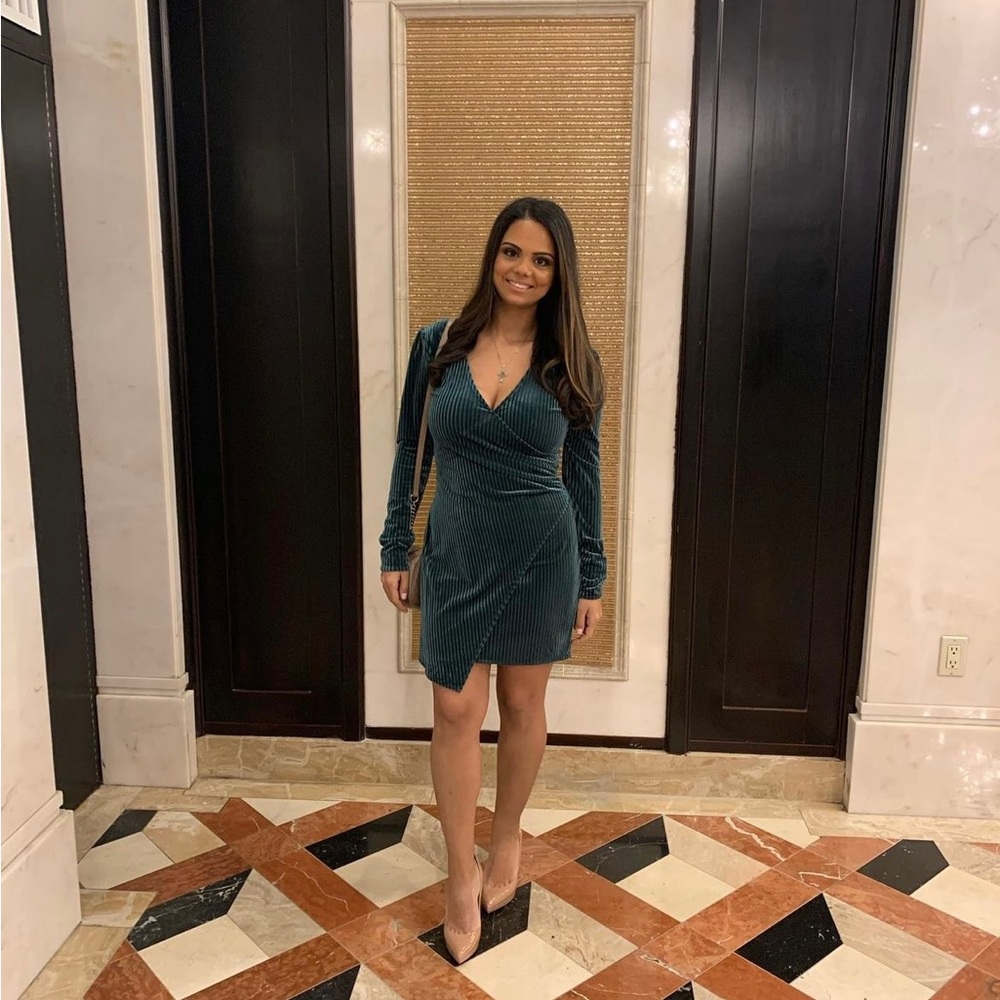 Long Sleeve Velvet Dress